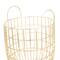 Set of 2 Gold Iron Contemporary Storage Baskets, 17" x 11" x 11"